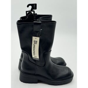 No Boundaries Black Mid-Calf Lace-Up Platform Boots